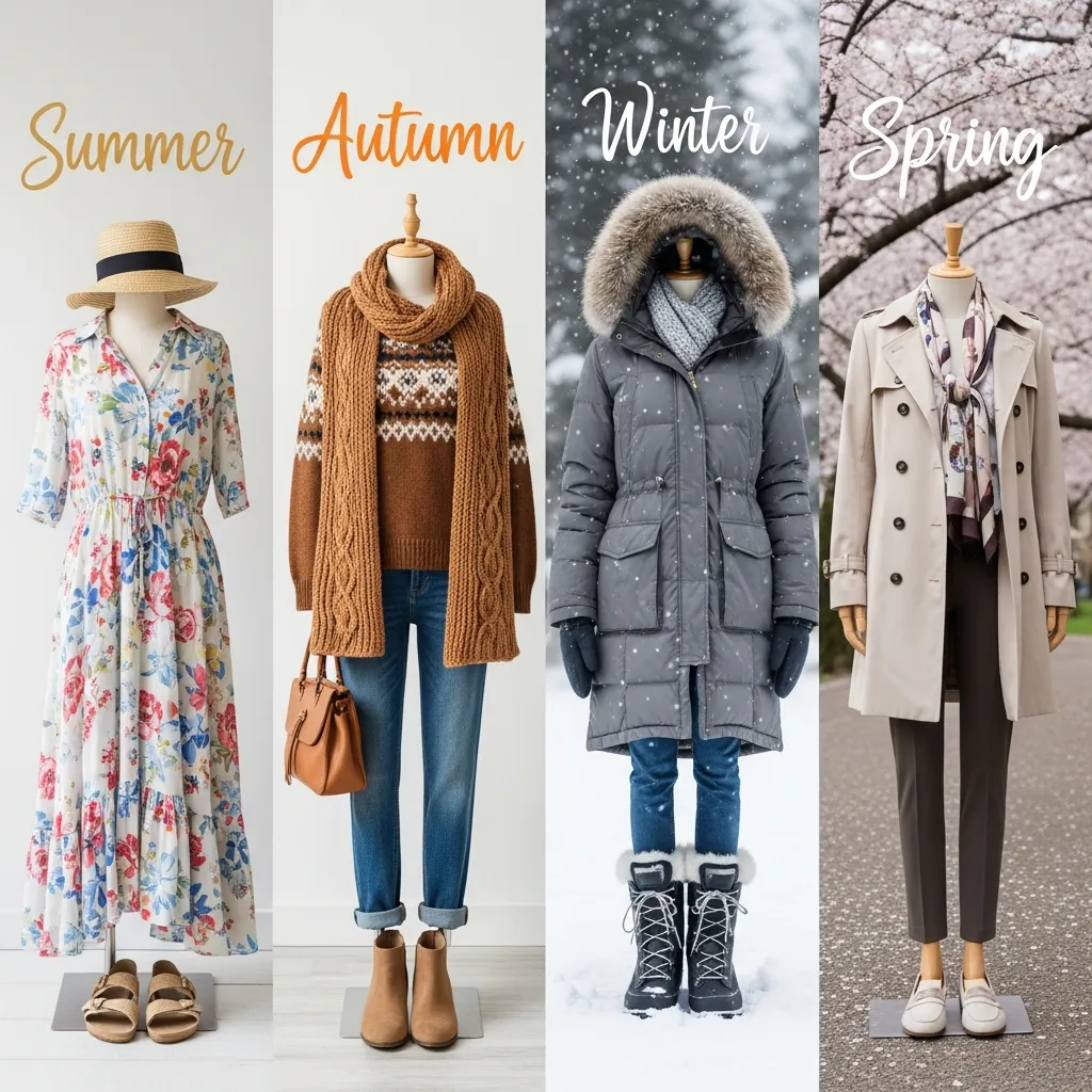 Montage of seasonal garments styled by ghakphel